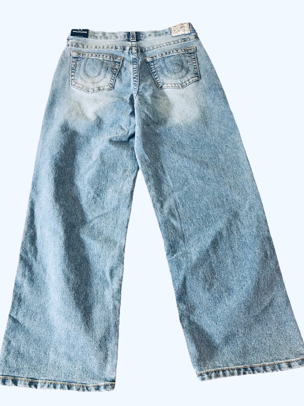 True Religion Boys Bobbi Relaxed Baggy Patch Embroidered Jeans Size 14 - Picture 2 of 4